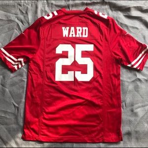I’m selling a red and white Nike 49er jersey WARD